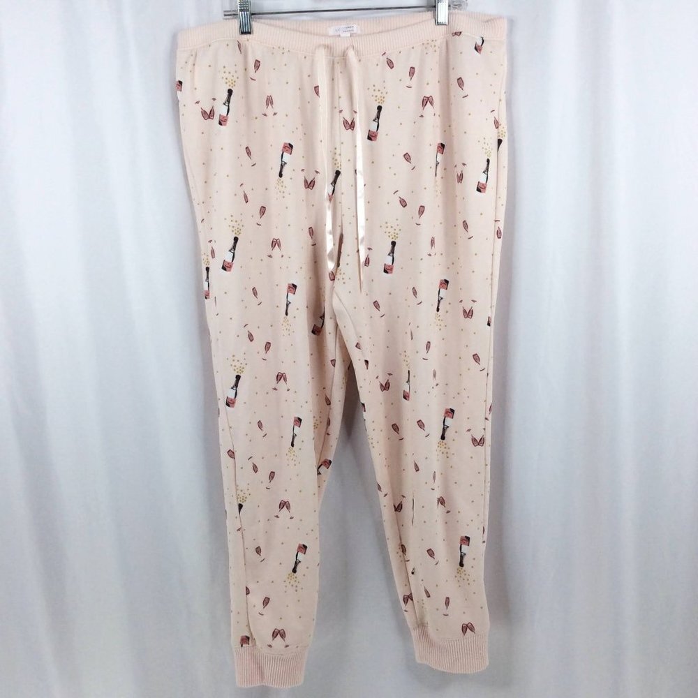 LC Lauren Conrad Jogge Pajama Pants Womens Size 1X Pink Champagne